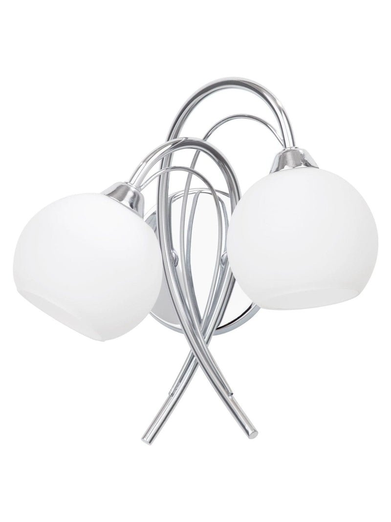 BHS Silver Soni wall light chrome arms opal glass UK version