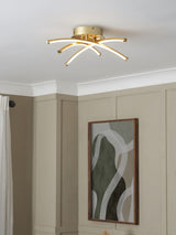 Next BHS Aalto Cross Over LED Flush Ceiling Light - Brass- Buy online at McGrocer
