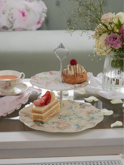 Next Rachel Ashwell Shabby Chic Blue Floral Fine China Cake Stand- Buy online at McGrocer