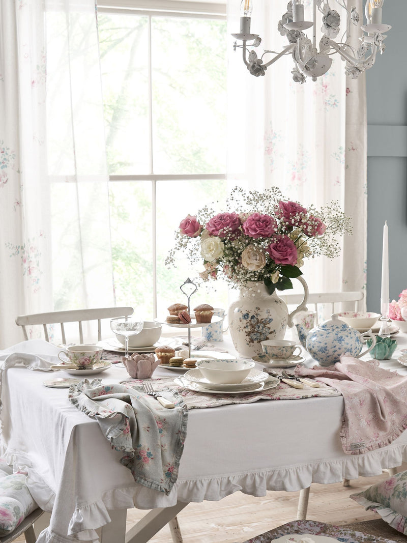 Rachel Ashwell blue floral fine china cake stand, imported from the UK