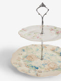 Rachel Ashwell blue floral fine china cake stand, imported from the UK