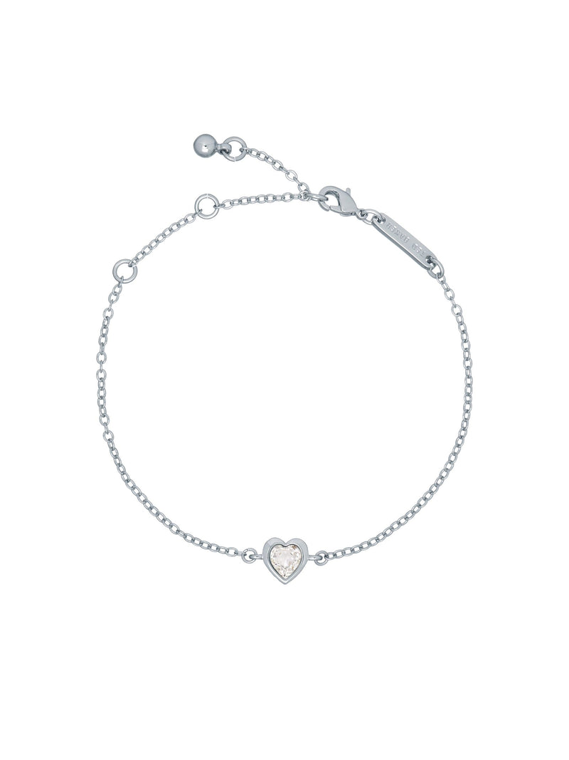 Ted Baker Silver Tone Crystal Heart Bracelet (British brand)