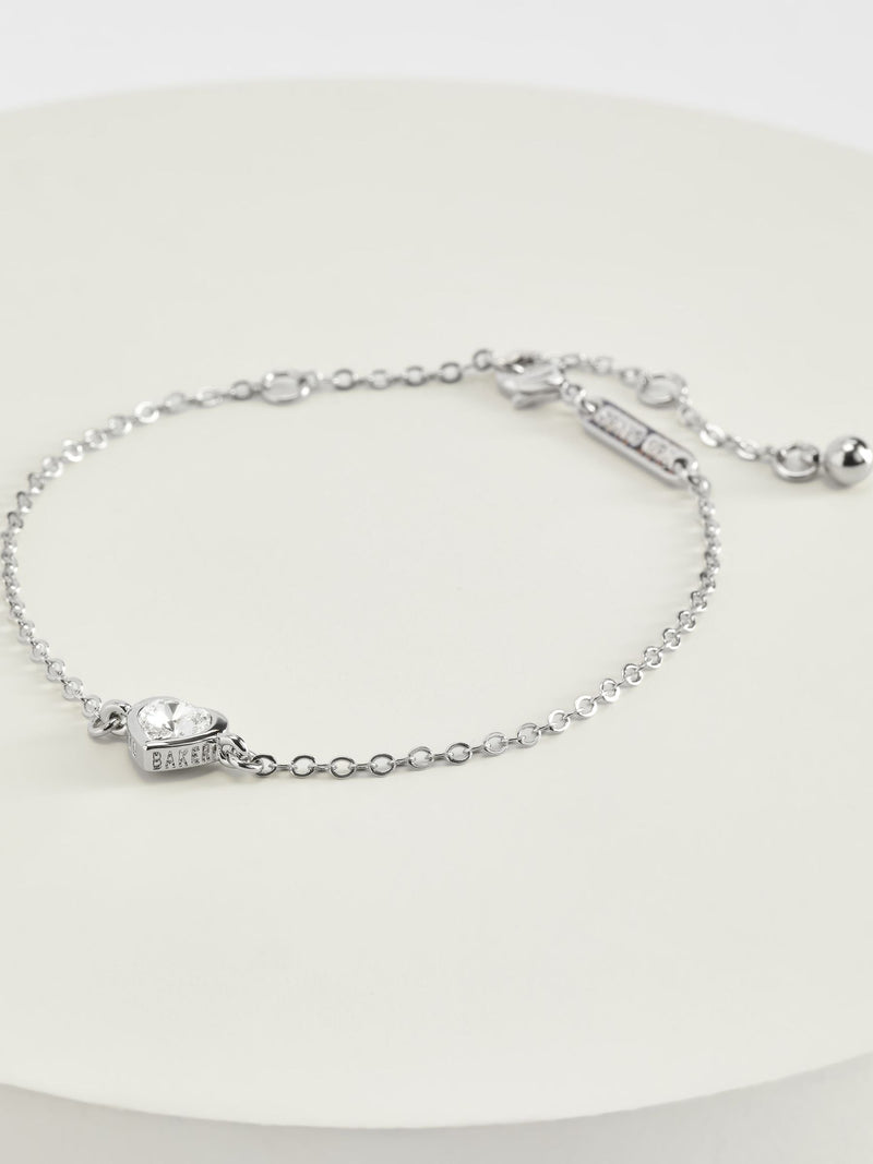 Ted Baker Silver Tone Crystal Heart Bracelet (British brand)