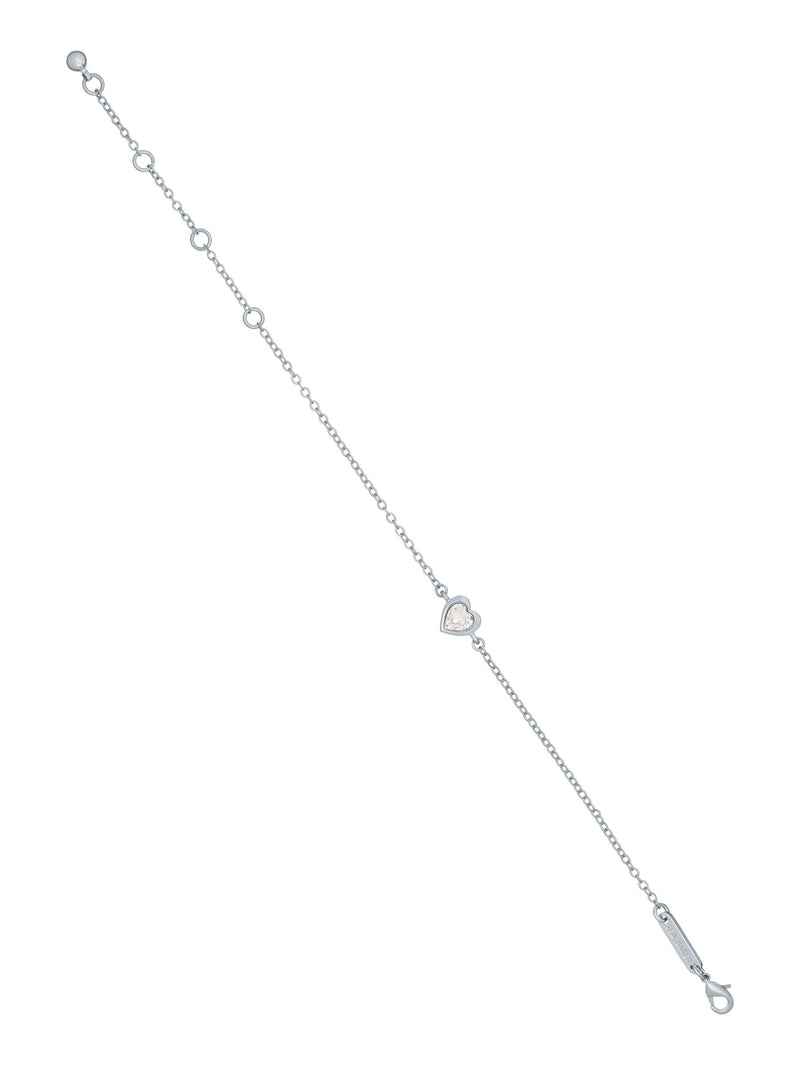 Ted Baker Silver Tone Crystal Heart Bracelet (British brand)