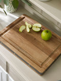 Natural Bronx butcher's block chopping board 39.5cm x 29.5cm x 4cm, imported from the UK
