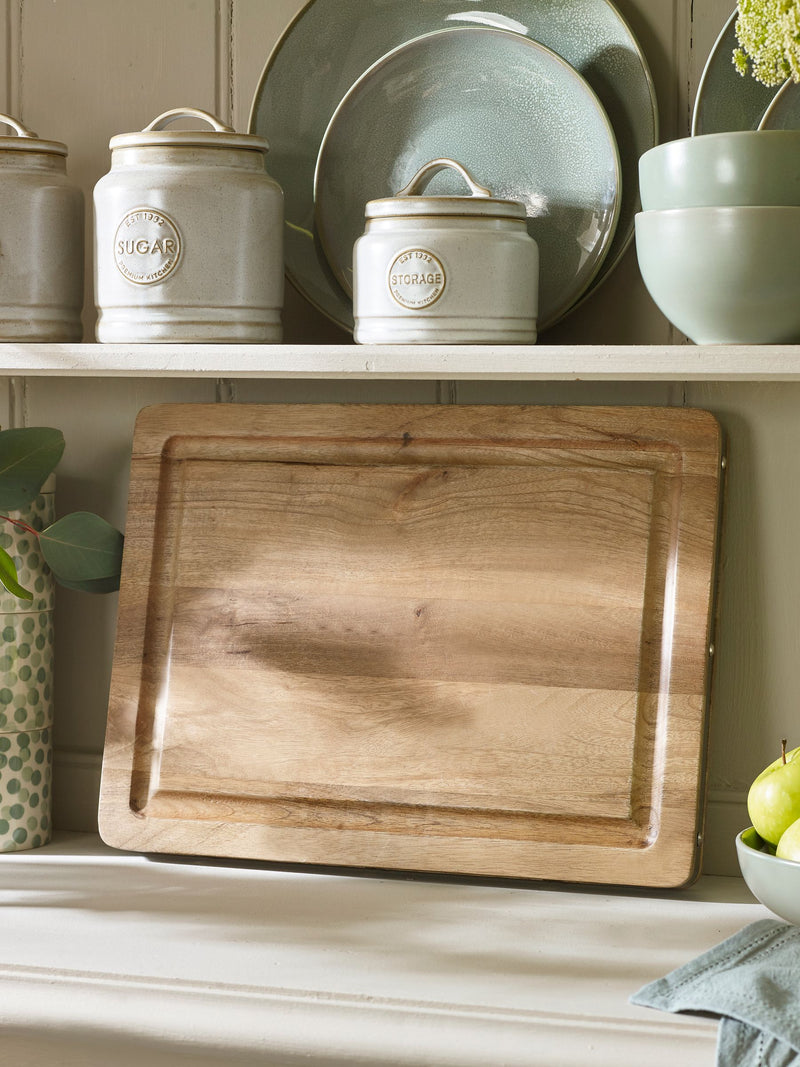 Natural Bronx butcher's block chopping board 39.5cm x 29.5cm x 4cm, imported from the UK