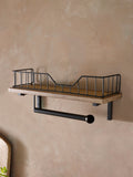 Bronx Black shelf and kitchen roll holder 40x14x16cm - British product