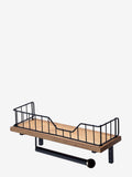 Bronx Black shelf and kitchen roll holder 40x14x16cm - British product