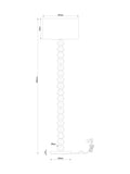 Palmer floor lamp with turned wooden base and fabric shade (British brand)