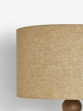 Palmer floor lamp with turned wooden base and fabric shade (British brand)
