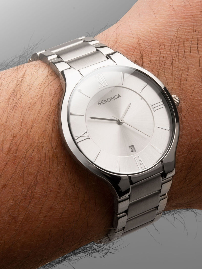 Sekonda silver gents plated watch 39mm (British brand)