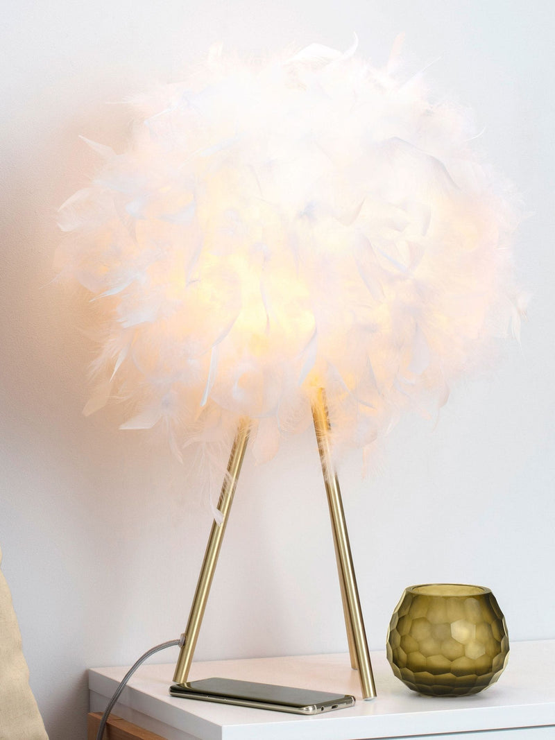 BHS Brass Plume tripod table lamp imported from the UK