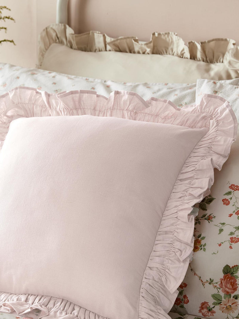 Laura Ashley Pink Blush Idina Ruffle cushion 45x45cm, UK version