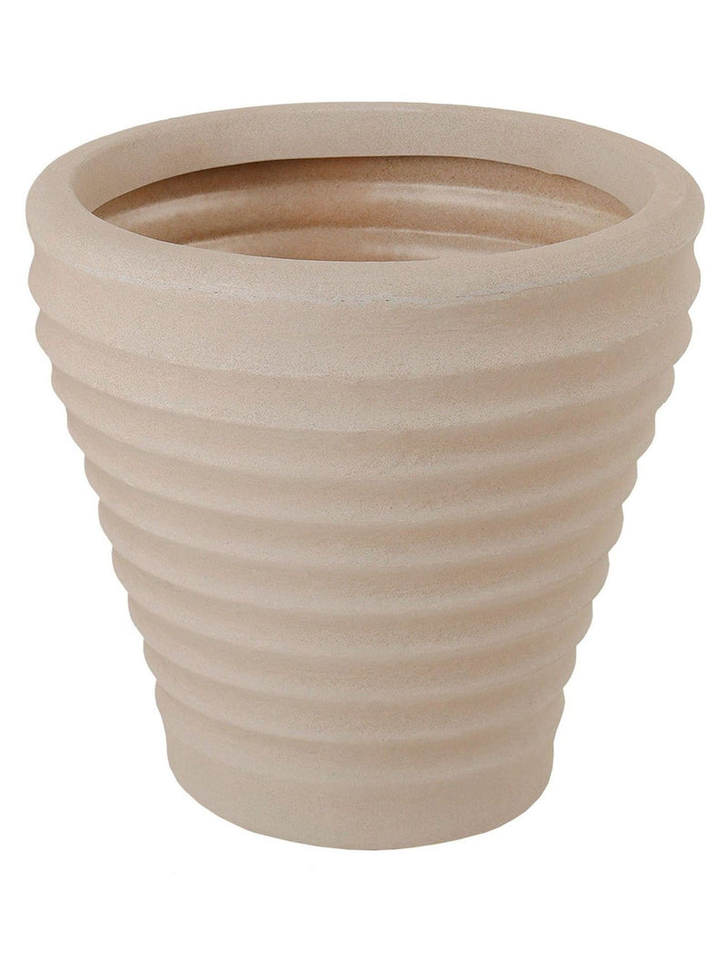 Charles Bentley Moroccan round stone garden planters pair, imported from the UK