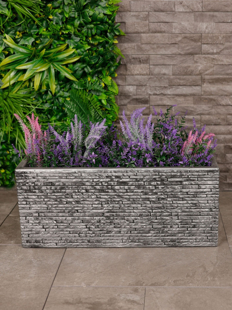 Charles Bentley grey slate effect trough planter 60cm, UK version
