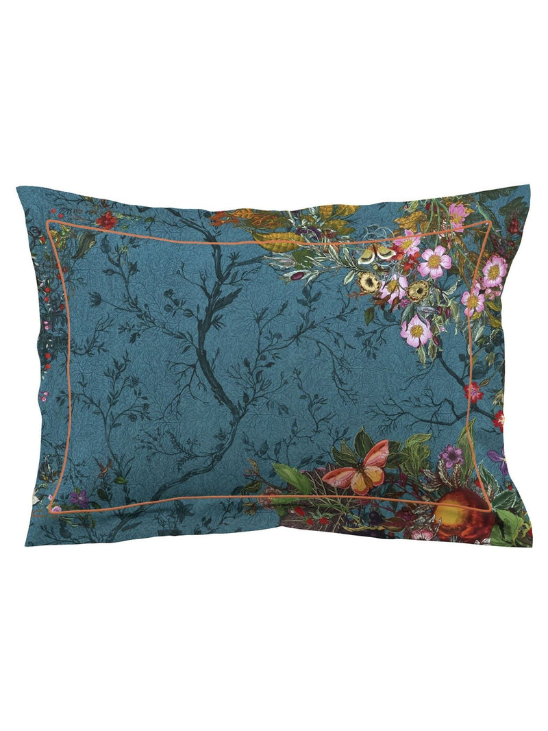 Timorous Beasties Blue Bloomsbury Garden duvet cover and pillowcase set, imported from the UK
