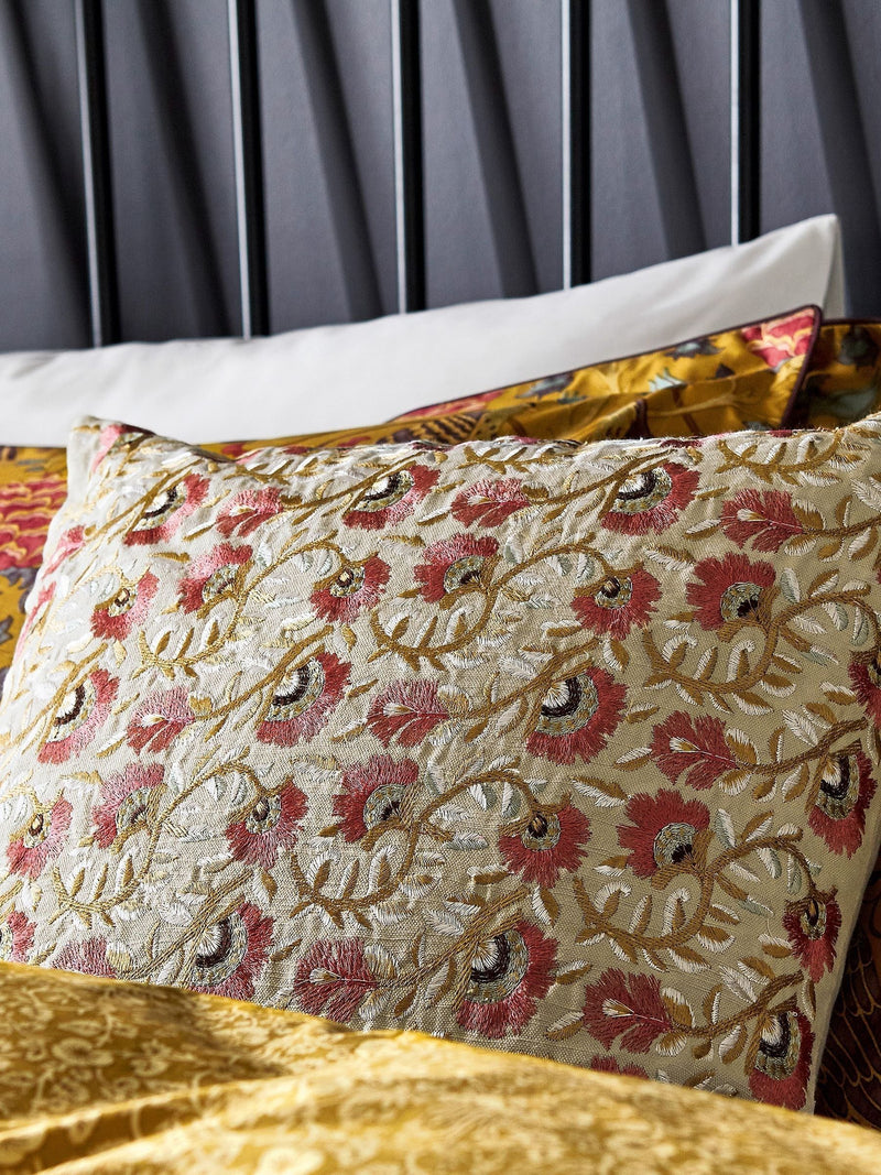 Morris & Co embroidered cushion Cream Seasons 45cm (British brand)
