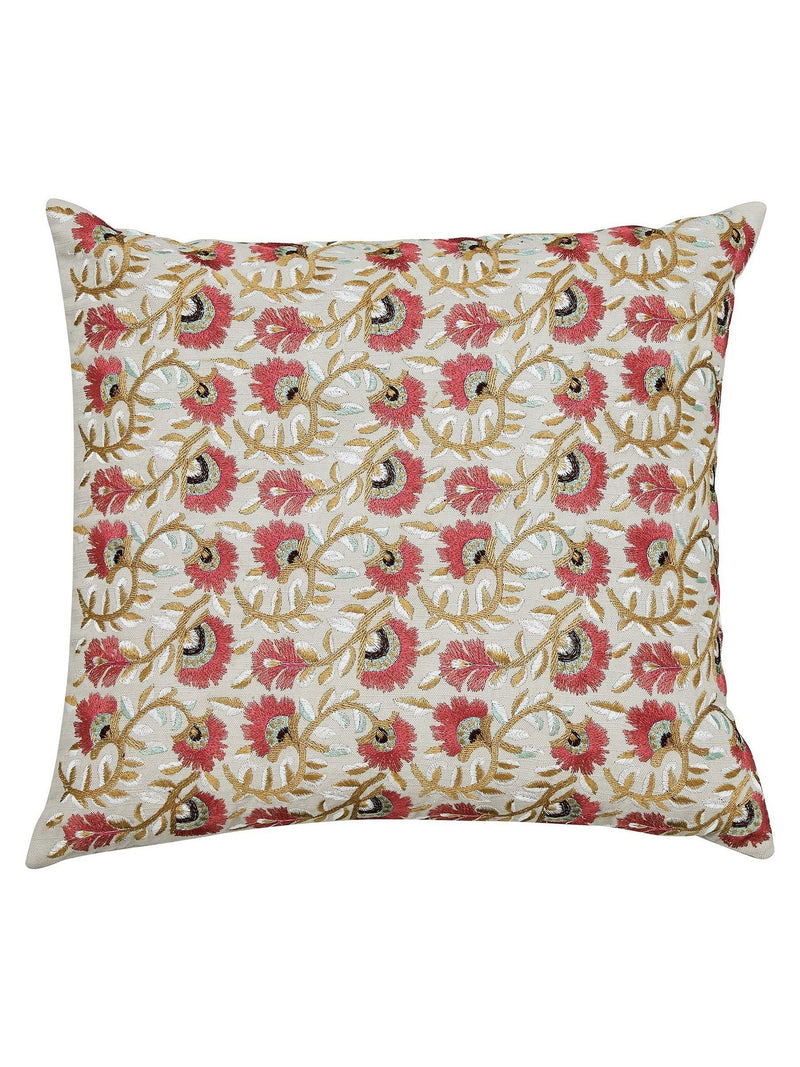 Morris & Co embroidered cushion Cream Seasons 45cm (British brand)