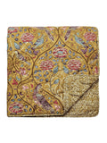 Morris & Co. saffron yellow quilted cotton throw 265x260cm - British product