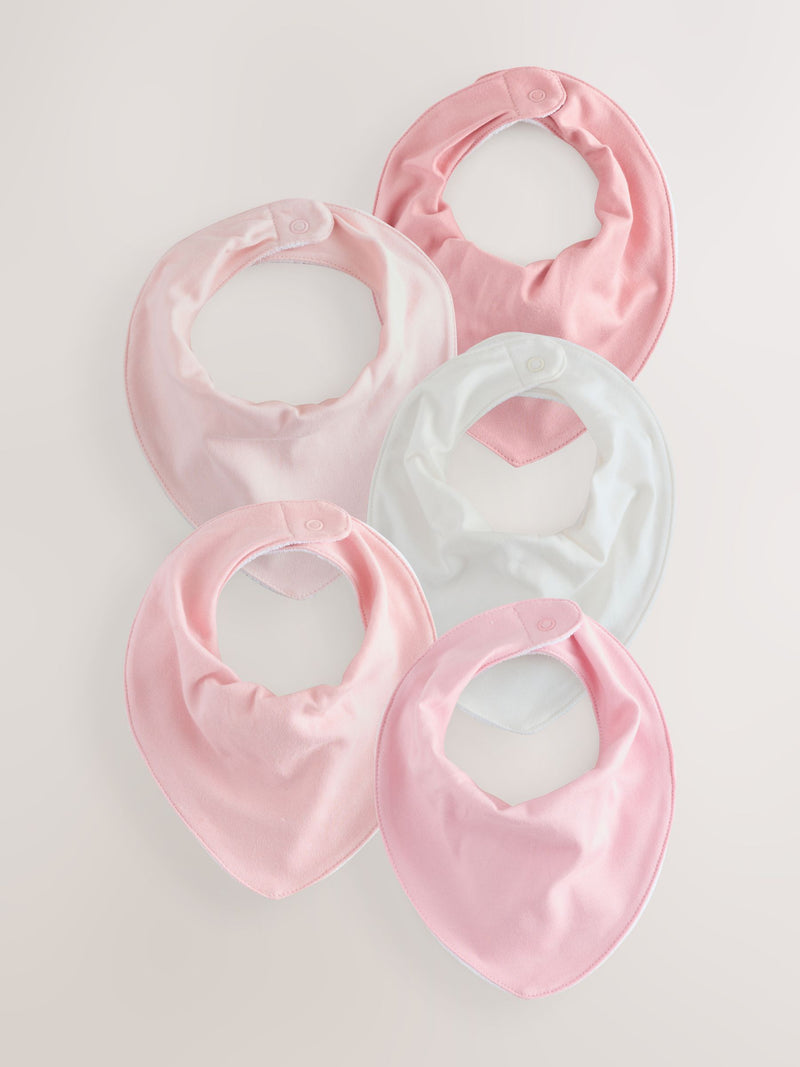 Pink baby dribble bibs 5 pack (British brand)