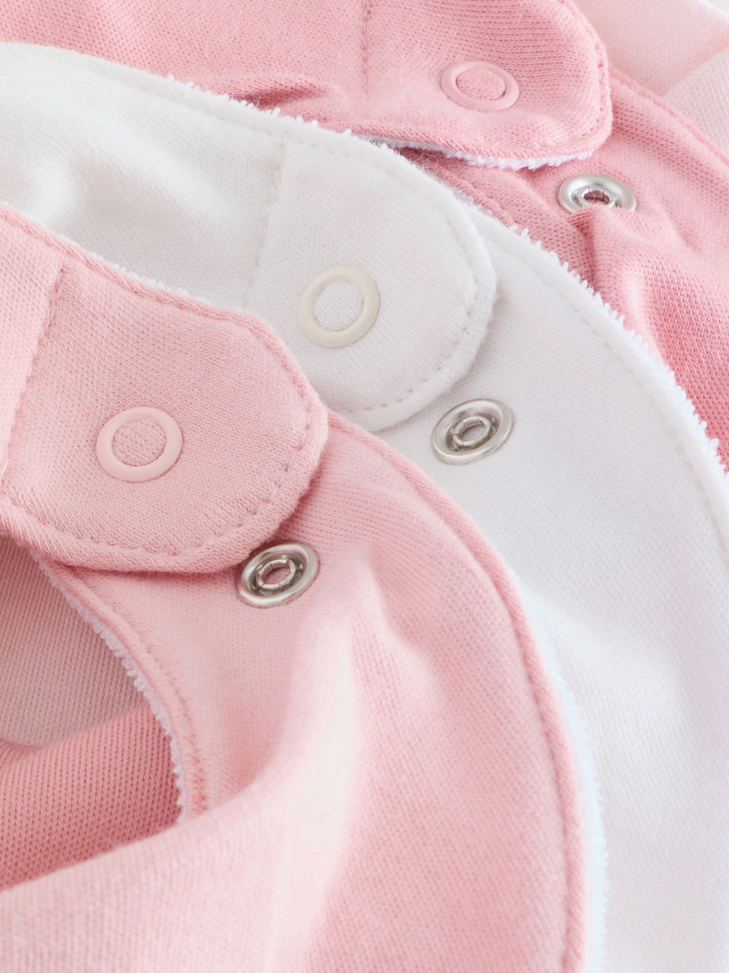 Pink baby dribble bibs 5 pack (British brand)