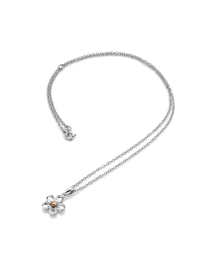 Next Hot Diamonds Forget Me Not Sterling Silver Rose Gold Pendant 18mm on 16-18 Inch Chain- Buy online at McGrocer