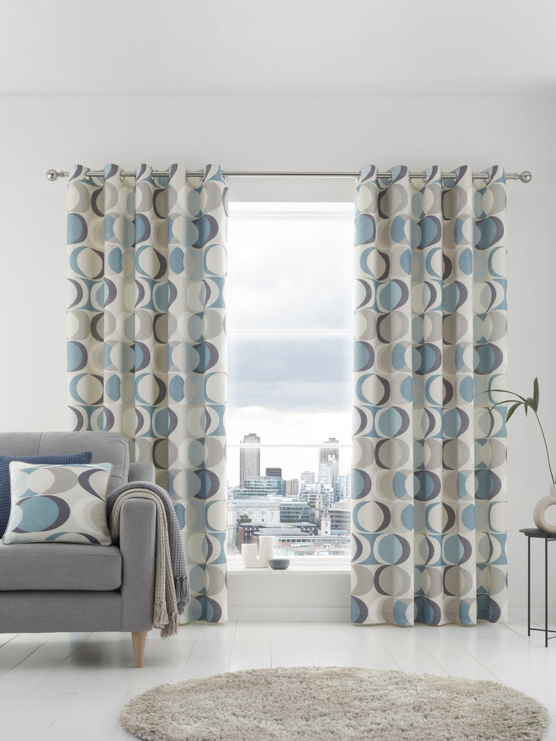 Fusion Duck Egg Sander eyelet curtains 229x183cm (British brand)