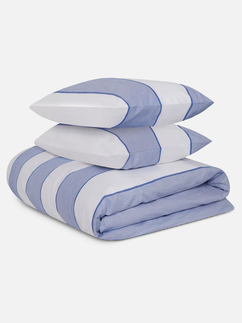 Jasper Conran London blue woven pinstripe double duvet set, UK version