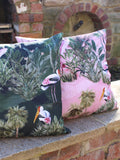 Riva Paoletti blush pink Platalea outdoor cushion, imported from the UK