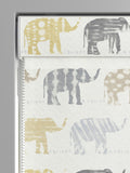 Roman blind lemon yellow with elephant pattern, imported from the UK