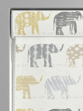 Roman blind lemon yellow with elephant pattern, imported from the UK