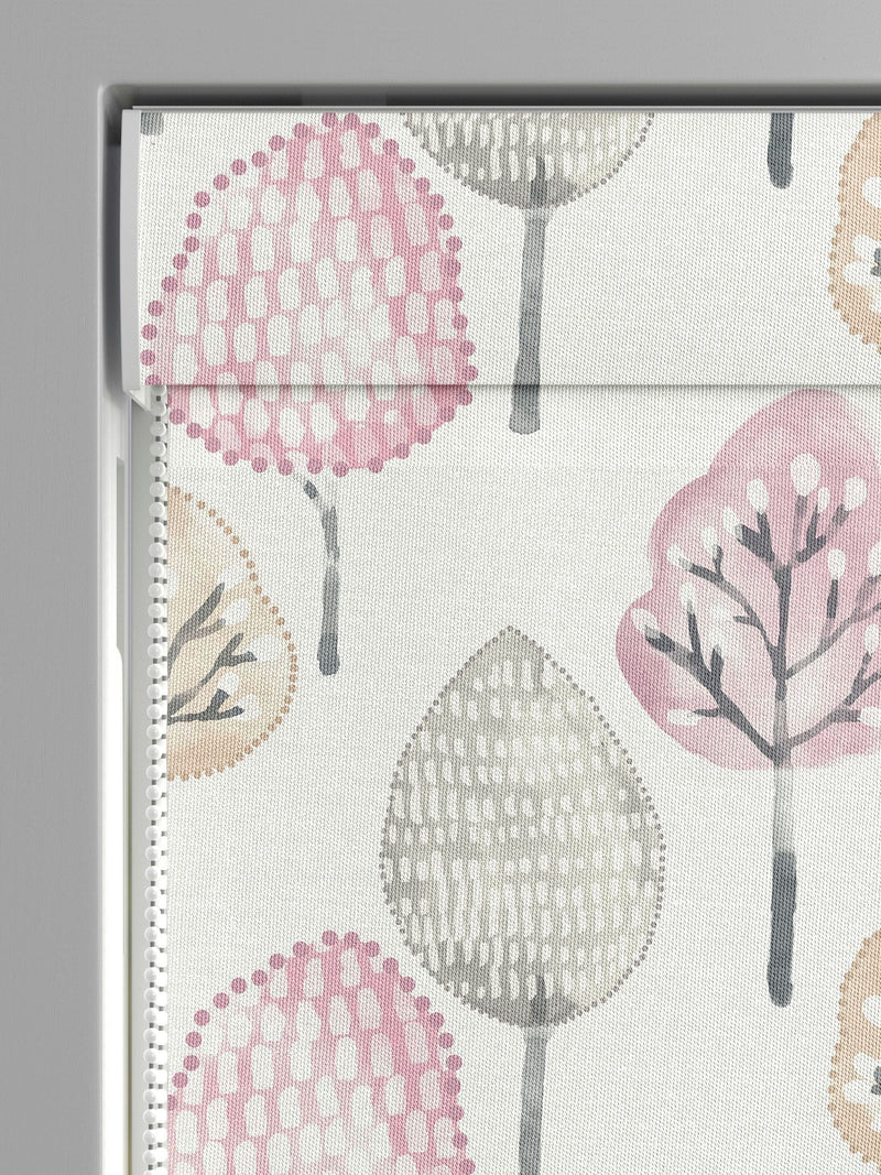 Blush Pink Trees roman blind, made to measure - British product