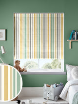Next Kids Stripe Yellow Multi 100% Cotton Made to Measure Roman Blind- Buy online at McGrocer