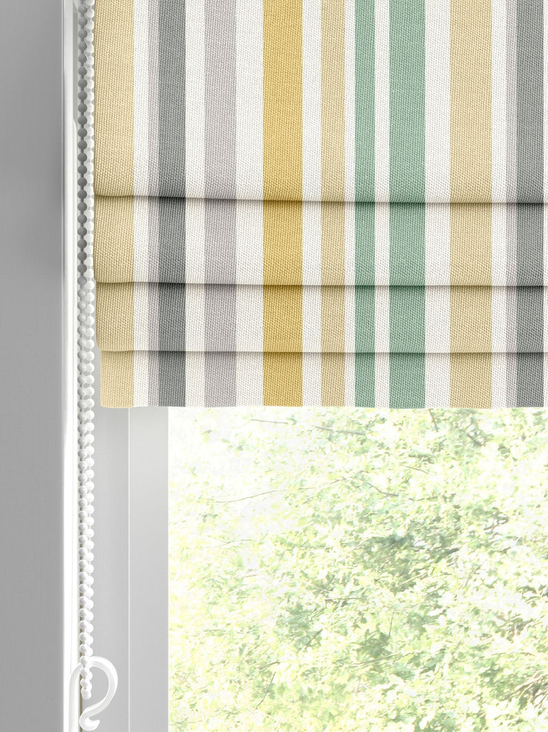 Roman blind yellow multi stripe children's design - British product