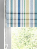 Roman blind in blue multi stripe pattern for kids bedroom, UK version
