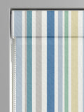 Roman blind in blue multi stripe pattern for kids bedroom, UK version