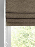 Hessian brown roman blind made to measure textured woven - British product