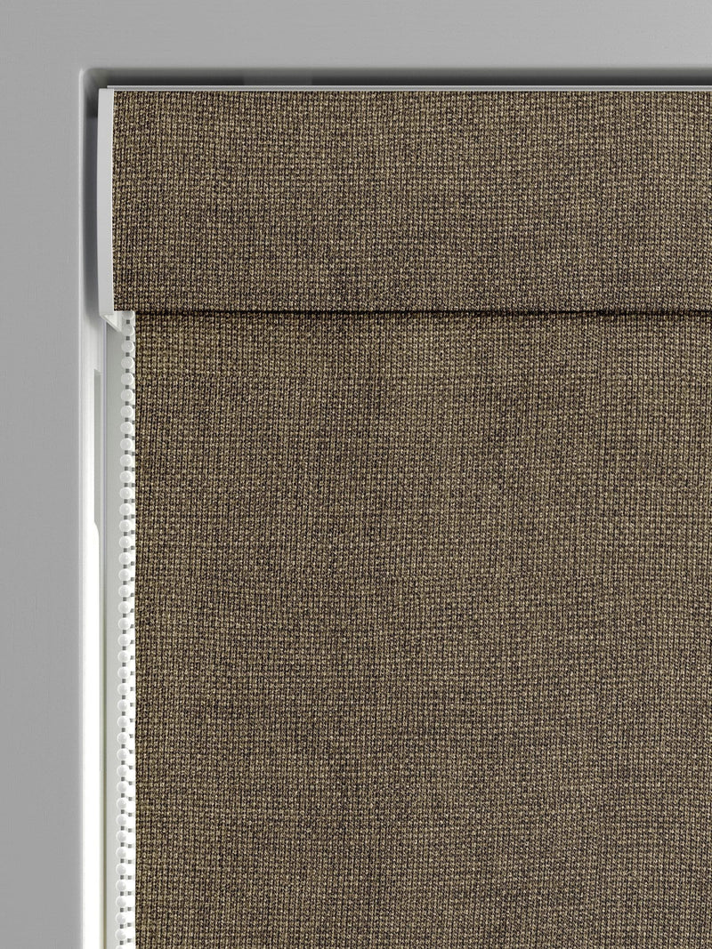 Hessian brown roman blind made to measure textured woven - British product