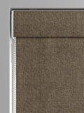 Hessian brown roman blind made to measure textured woven - British product