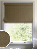 Hessian brown roman blind made to measure textured woven - British product