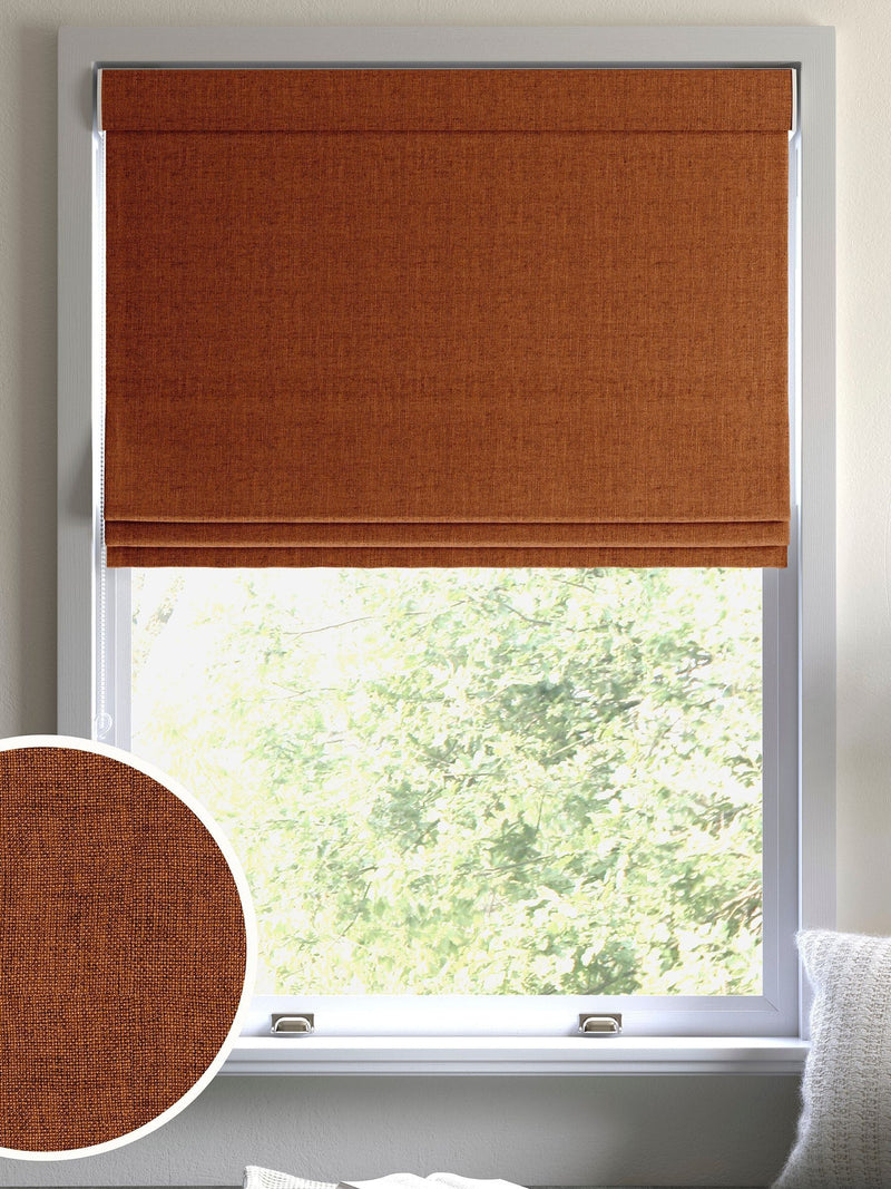 Terracotta Brown Paso roman blind made to measure, UK version