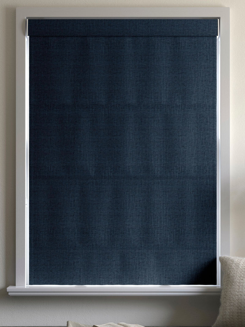Ink Blue Paso made to measure roman blind - British product