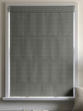 Light grey roman blind with textured pattern - British product