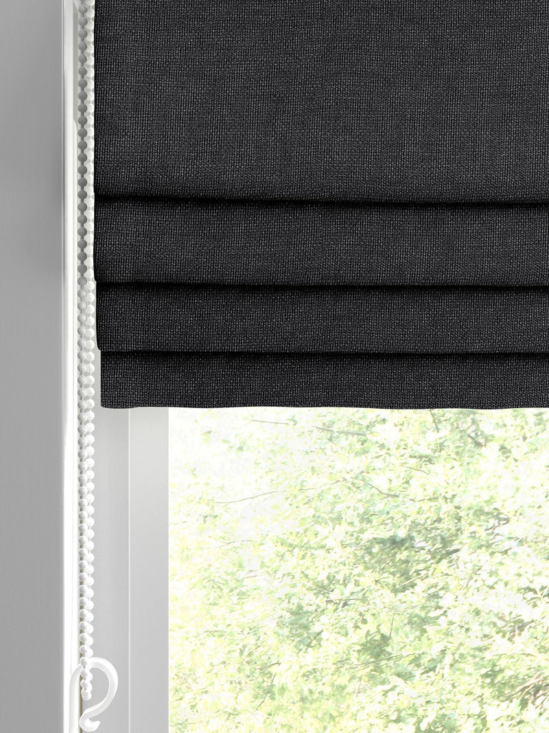 Paso charcoal grey roman blind, imported from the UK