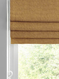 Harvi made to measure saffron yellow Roman blinds, imported from the UK