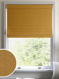 Harvi made to measure saffron yellow Roman blinds, imported from the UK