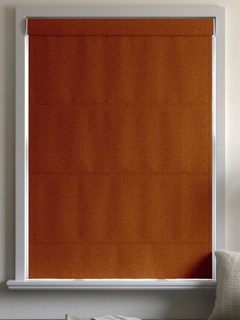 Harvi rust orange made to measure roman blinds, imported from the UK