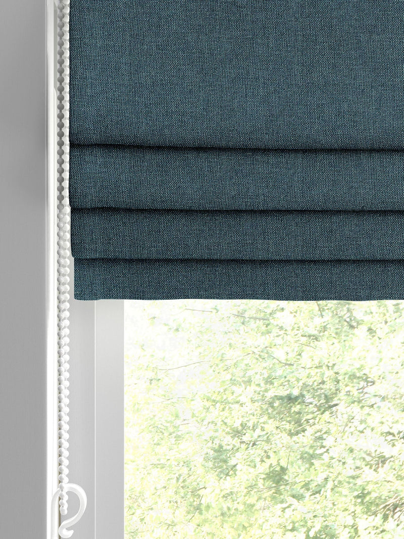 Harvi teal roman blind made to measure, imported from the UK