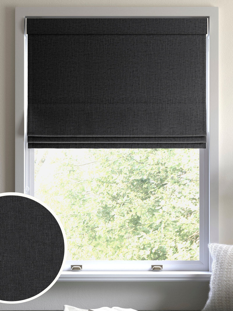 Harvi Roman blinds Smoke Grey made to measure - British product