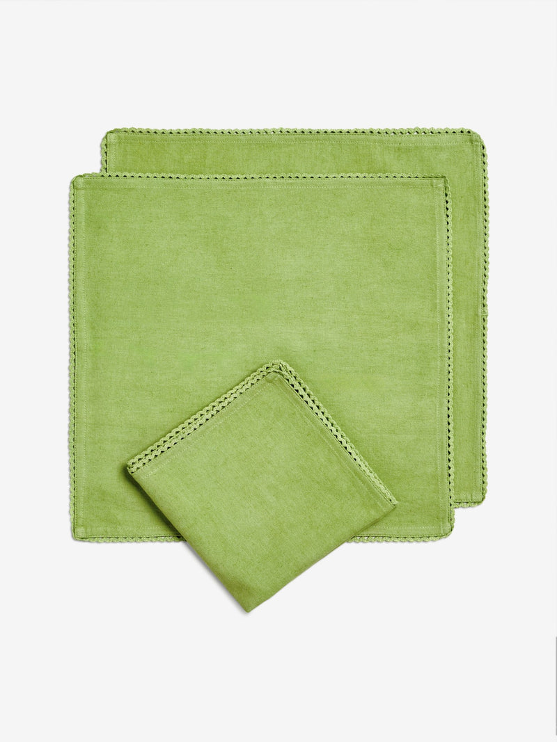Nina Campbell green lace napkins set of 4, imported from the UK